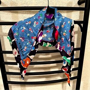 Coach Multi Floral Bandana Silk Diamond Scarf